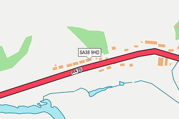 SA38 9HD map - OS OpenMap – Local (Ordnance Survey)