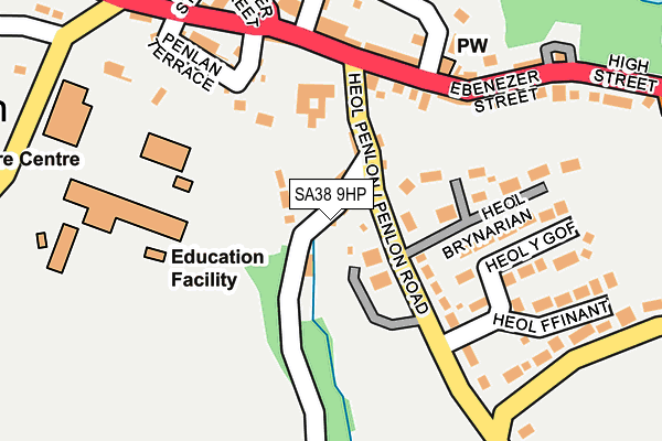 SA38 9HP map - OS OpenMap – Local (Ordnance Survey)