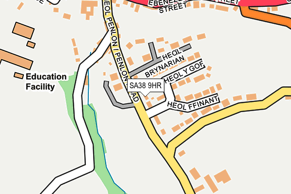 SA38 9HR map - OS OpenMap – Local (Ordnance Survey)