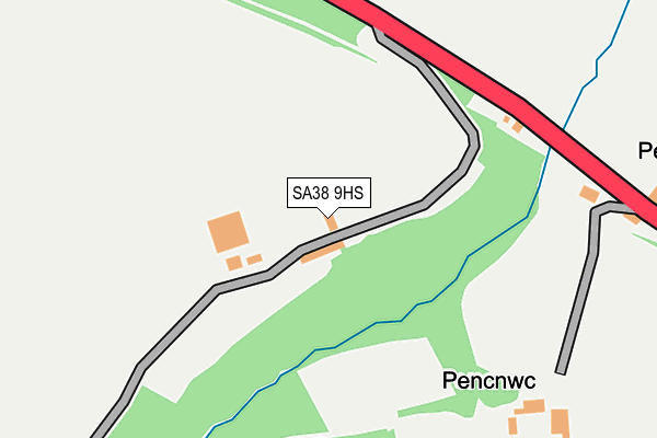 SA38 9HS map - OS OpenMap – Local (Ordnance Survey)