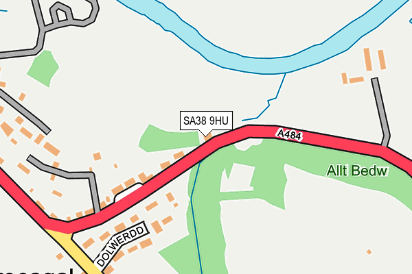 SA38 9HU map - OS OpenMap – Local (Ordnance Survey)