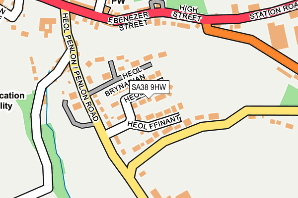 SA38 9HW map - OS OpenMap – Local (Ordnance Survey)