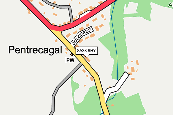 SA38 9HY map - OS OpenMap – Local (Ordnance Survey)