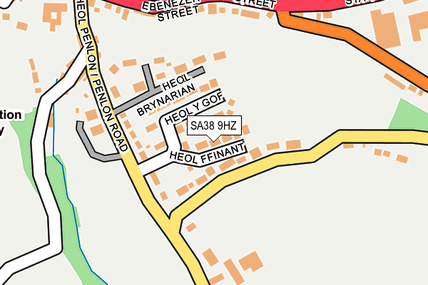 SA38 9HZ map - OS OpenMap – Local (Ordnance Survey)