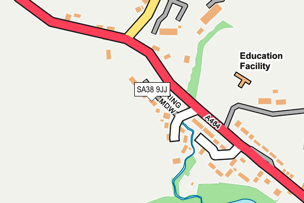 SA38 9JJ map - OS OpenMap – Local (Ordnance Survey)