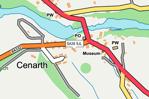 SA38 9JL map - OS OpenMap – Local (Ordnance Survey)