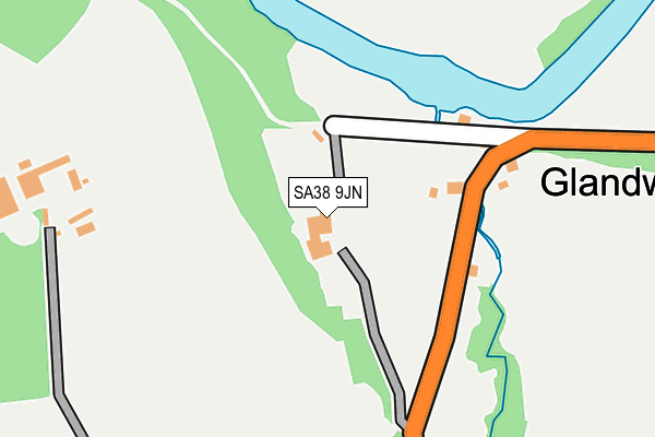 SA38 9JN map - OS OpenMap – Local (Ordnance Survey)