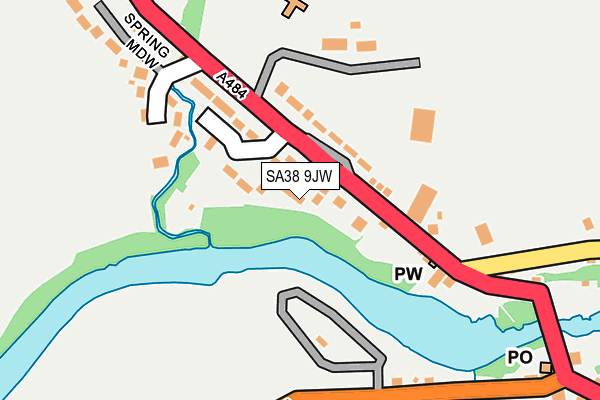 SA38 9JW map - OS OpenMap – Local (Ordnance Survey)