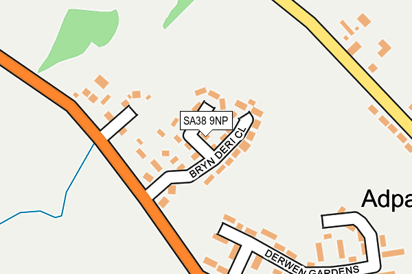 SA38 9NP map - OS OpenMap – Local (Ordnance Survey)