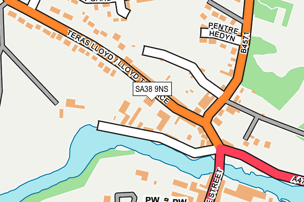 SA38 9NS map - OS OpenMap – Local (Ordnance Survey)