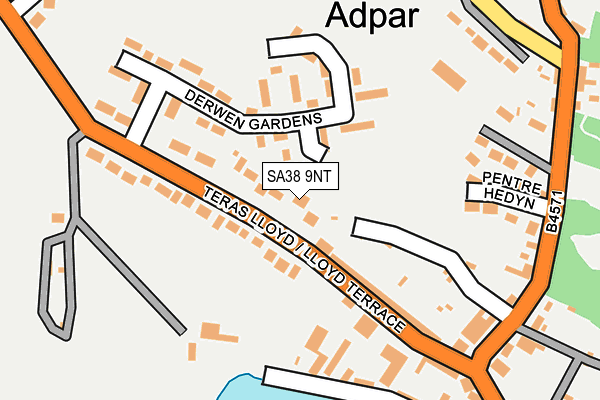 SA38 9NT map - OS OpenMap – Local (Ordnance Survey)