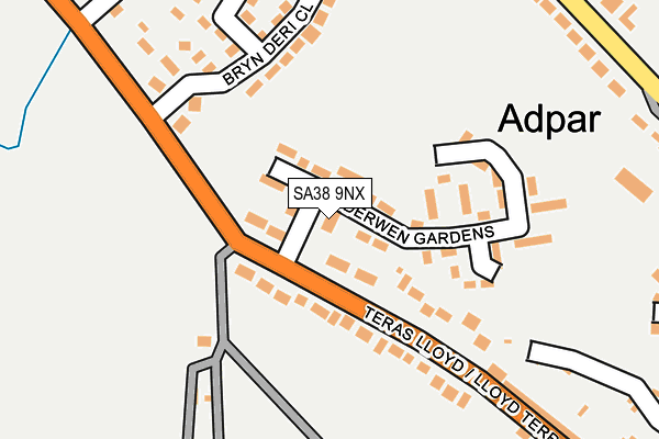 SA38 9NX map - OS OpenMap – Local (Ordnance Survey)