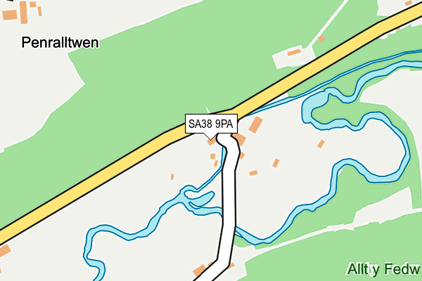 SA38 9PA map - OS OpenMap – Local (Ordnance Survey)