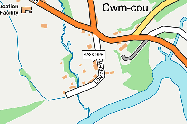 SA38 9PB map - OS OpenMap – Local (Ordnance Survey)