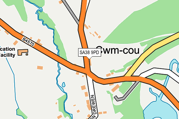 SA38 9PD map - OS OpenMap – Local (Ordnance Survey)