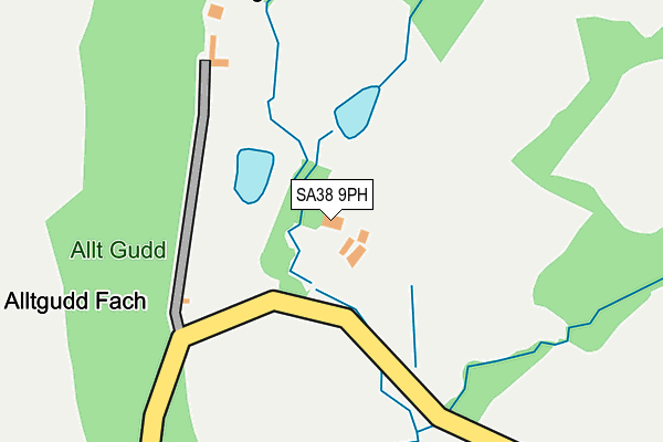 SA38 9PH map - OS OpenMap – Local (Ordnance Survey)