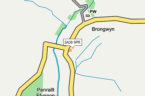 SA38 9PR map - OS OpenMap – Local (Ordnance Survey)