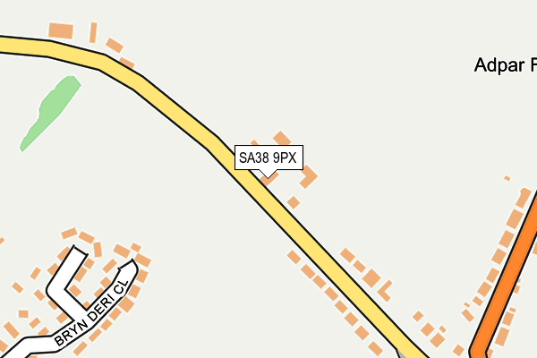SA38 9PX map - OS OpenMap – Local (Ordnance Survey)