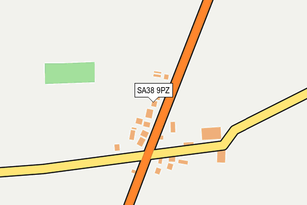 SA38 9PZ map - OS OpenMap – Local (Ordnance Survey)