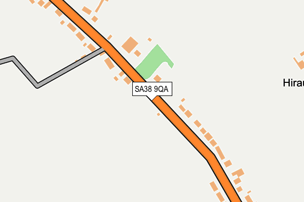 SA38 9QA map - OS OpenMap – Local (Ordnance Survey)