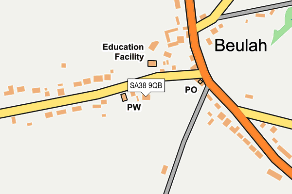 SA38 9QB map - OS OpenMap – Local (Ordnance Survey)
