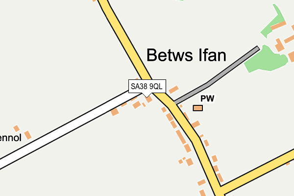 SA38 9QL map - OS OpenMap – Local (Ordnance Survey)
