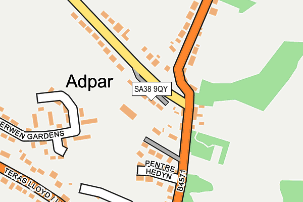 SA38 9QY map - OS OpenMap – Local (Ordnance Survey)