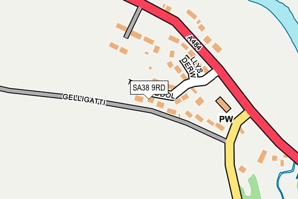 SA38 9RD map - OS OpenMap – Local (Ordnance Survey)