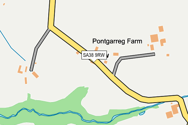 SA38 9RW map - OS OpenMap – Local (Ordnance Survey)