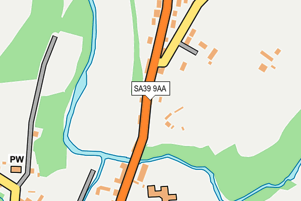 SA39 9AA map - OS OpenMap – Local (Ordnance Survey)