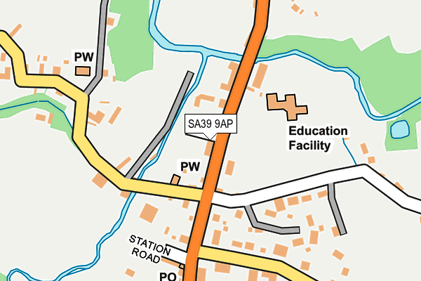 SA39 9AP map - OS OpenMap – Local (Ordnance Survey)