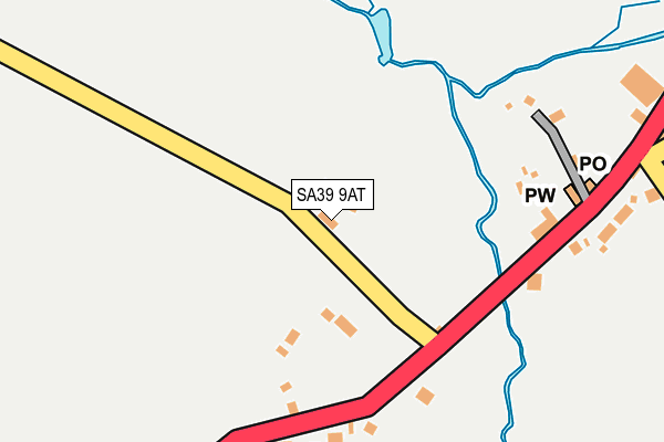 SA39 9AT map - OS OpenMap – Local (Ordnance Survey)