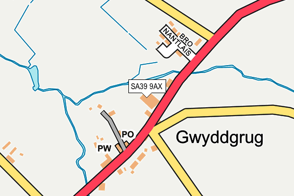 SA39 9AX map - OS OpenMap – Local (Ordnance Survey)