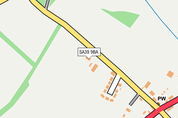 SA39 9BA map - OS OpenMap – Local (Ordnance Survey)