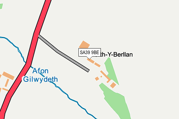 SA39 9BE map - OS OpenMap – Local (Ordnance Survey)