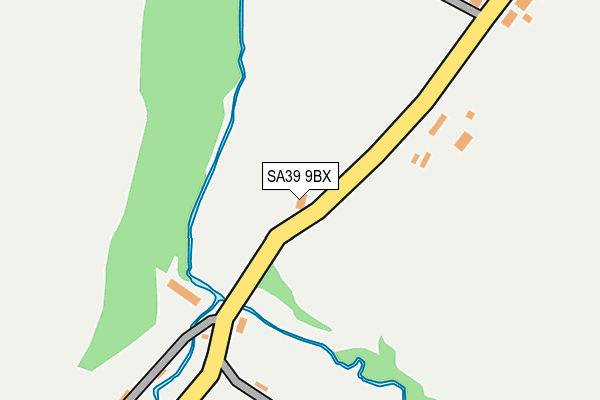 SA39 9BX map - OS OpenMap – Local (Ordnance Survey)