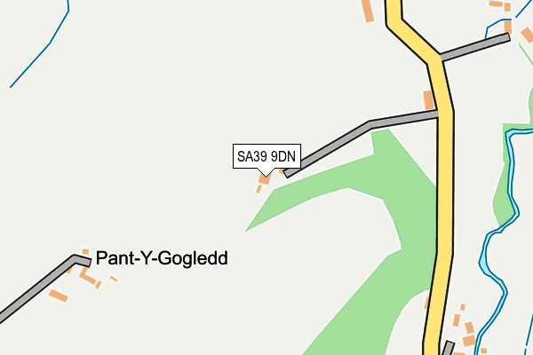 SA39 9DN map - OS OpenMap – Local (Ordnance Survey)