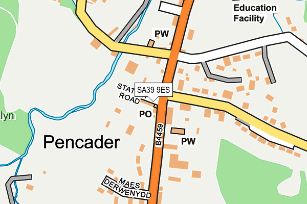 SA39 9ES map - OS OpenMap – Local (Ordnance Survey)