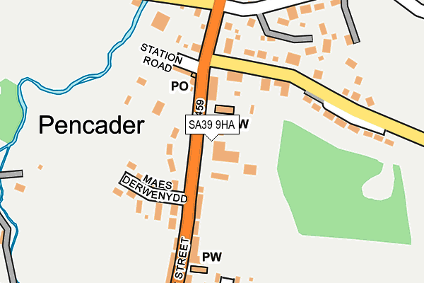 SA39 9HA map - OS OpenMap – Local (Ordnance Survey)