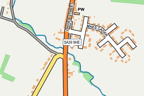 SA39 9HE map - OS OpenMap – Local (Ordnance Survey)