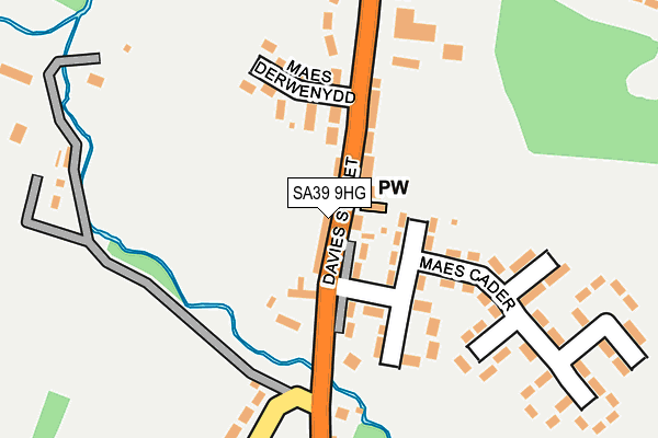 SA39 9HG map - OS OpenMap – Local (Ordnance Survey)