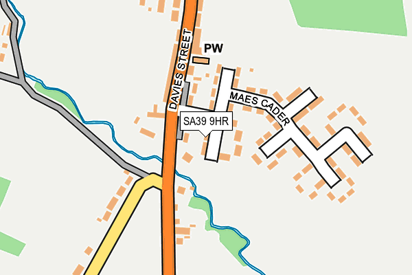 SA39 9HR map - OS OpenMap – Local (Ordnance Survey)