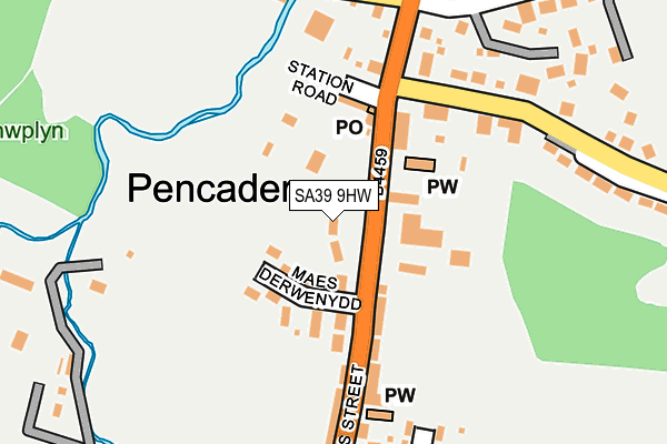 SA39 9HW map - OS OpenMap – Local (Ordnance Survey)