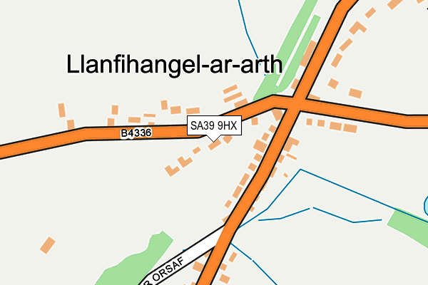 SA39 9HX map - OS OpenMap – Local (Ordnance Survey)