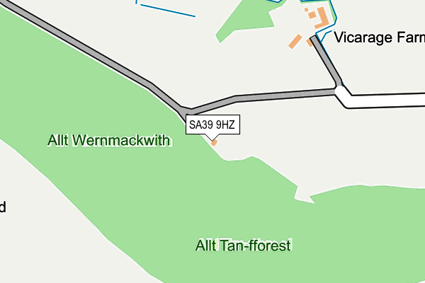 SA39 9HZ map - OS OpenMap – Local (Ordnance Survey)