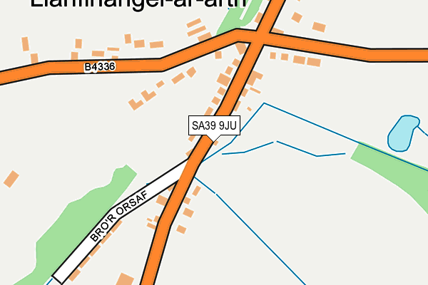 SA39 9JU map - OS OpenMap – Local (Ordnance Survey)