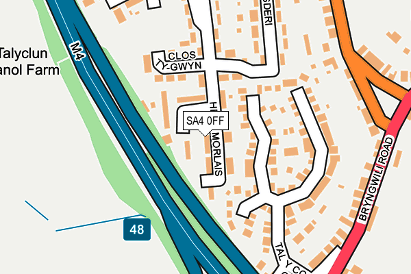 SA4 0FF map - OS OpenMap – Local (Ordnance Survey)