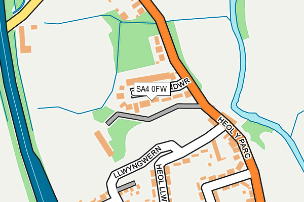 SA4 0FW map - OS OpenMap – Local (Ordnance Survey)