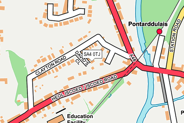 SA4 0TJ map - OS OpenMap – Local (Ordnance Survey)