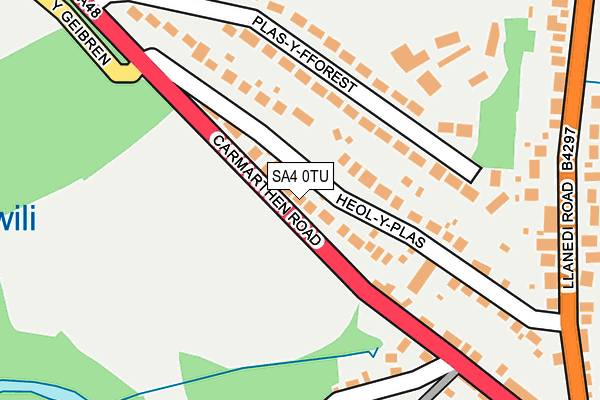 SA4 0TU map - OS OpenMap – Local (Ordnance Survey)
